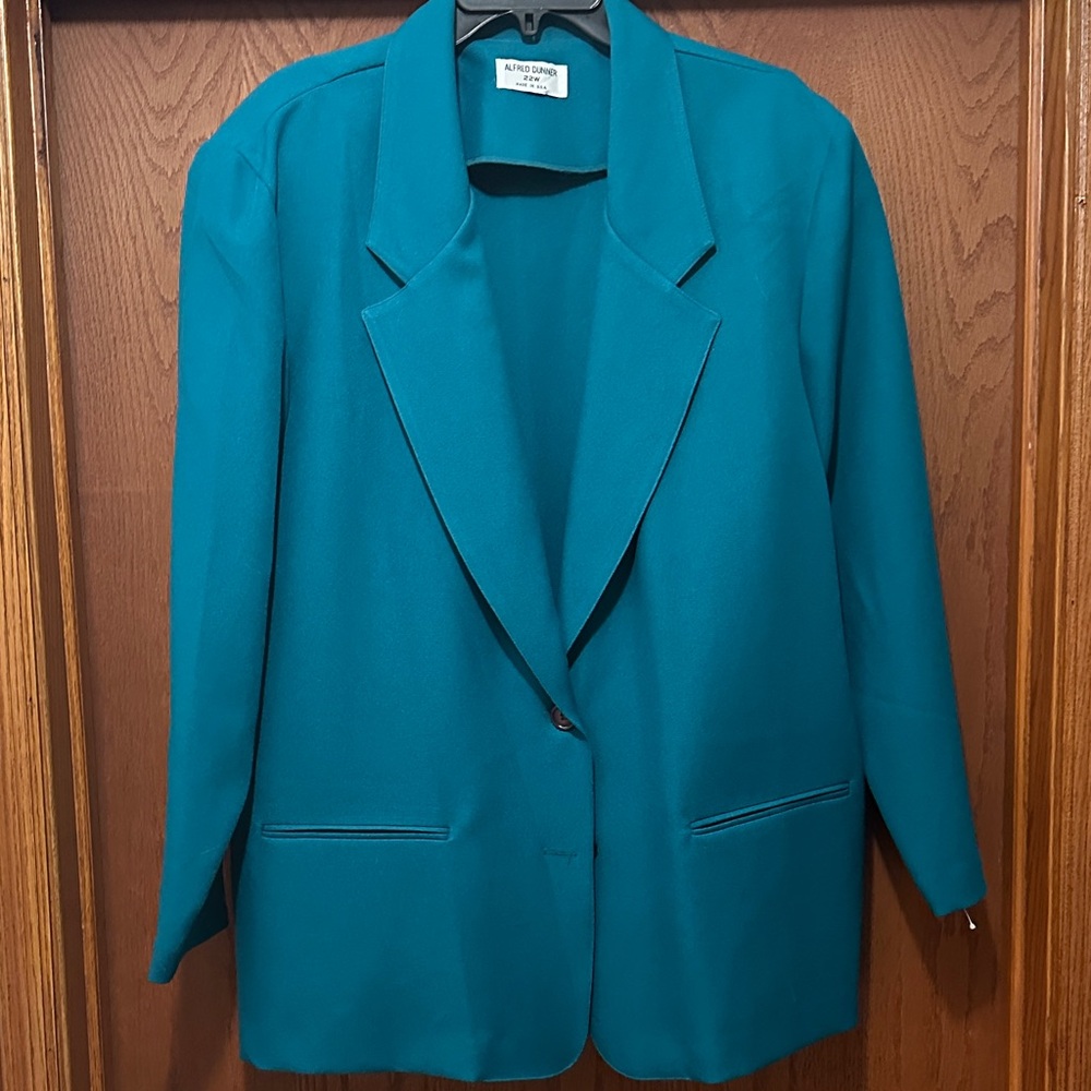 NWOT Alfred Dunner Teal Blazer 22W